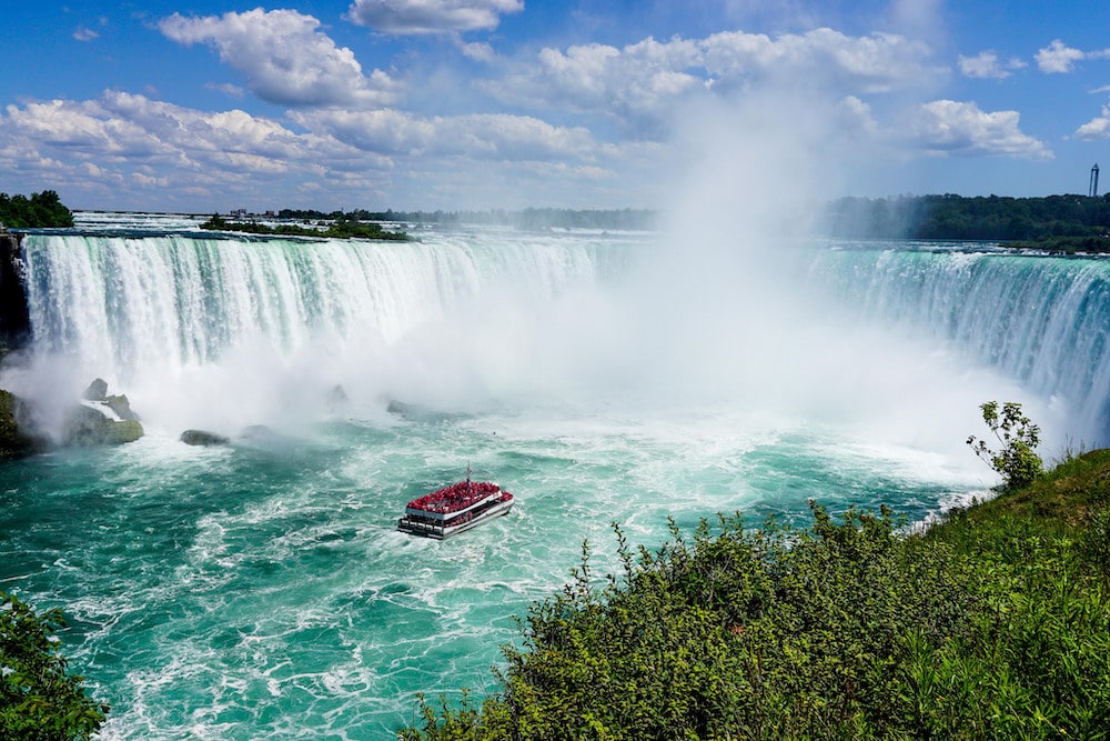 a beautiful view of Niagara River from the top